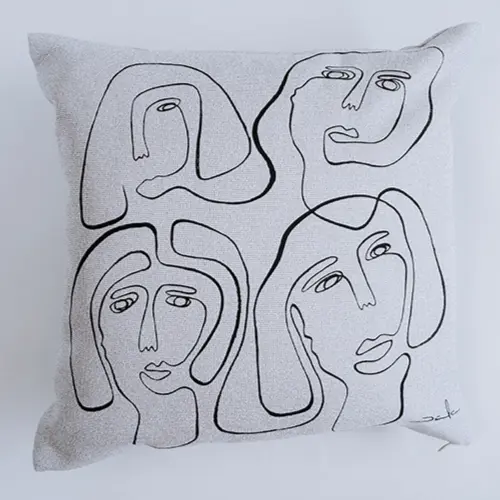 Colección Caras - Thread Pillow - Gris